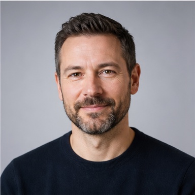 Illustrative professional portrait of fictional profile Ethan Clarke